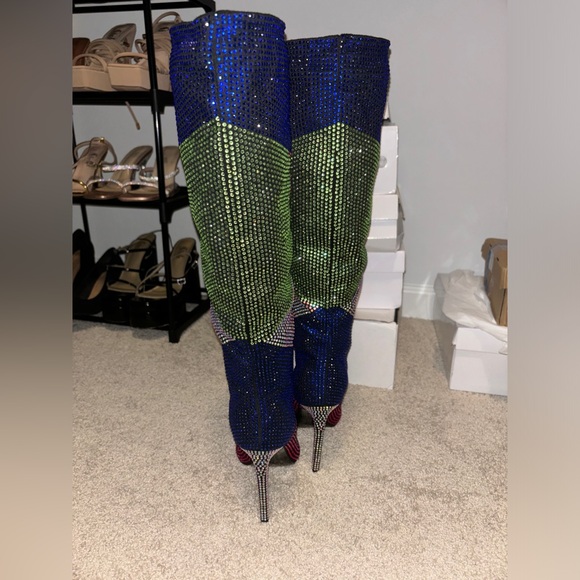 Khloe Embellished Knee High Boots - Multi Color - Picture 3 of 6